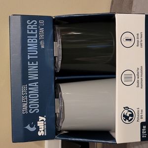 Sonoma Stainless Steel Wine Tumblers w/Tritan Lid